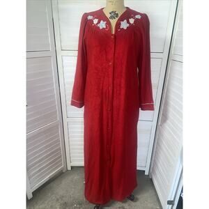 Vintage 60s It's A Charm Velvet Robe Housecoat Dressing Gown Sz Large USA Made